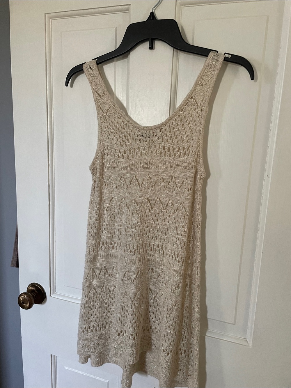 Pink Republic Cream-colored  Crochet Vest worn 1x